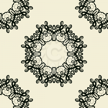 Stylized oriental lace seamless wallpaper design.