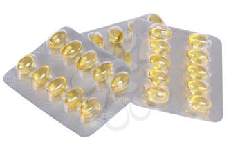  yellow drugs isolated on white background