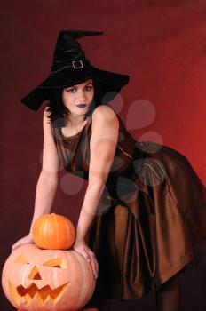 Royalty Free Photo of a Woman Dressed as a Witch