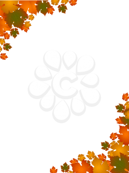 Royalty Free Clipart Image of an Autumn Leaf Border