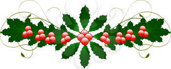 Royalty Free Clipart Image of a Festive Christmas Flourish