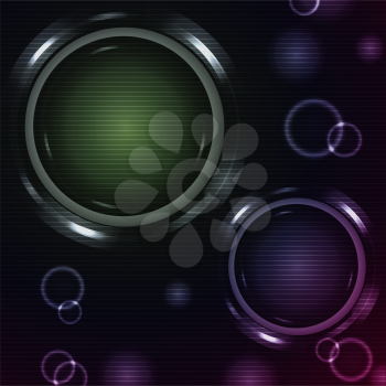 Royalty Free Clipart Image of an Abstract Background With Metallic Circles