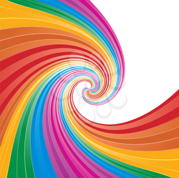 Royalty Free Clipart Image of a Rainbow Swirl Background