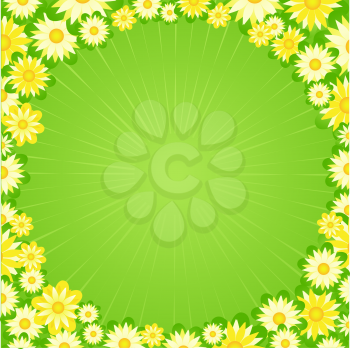 Royalty Free Clipart Image of Flowers in a Border Pattern