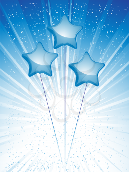 Royalty Free Clipart Image of Star Shaped Balloons