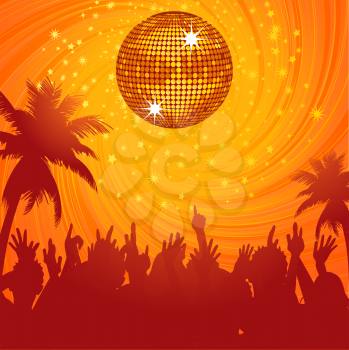 Royalty Free Clipart Image of a Summer Party Scene