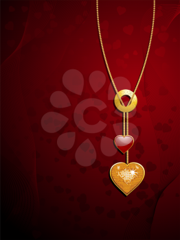 Royalty Free Clipart Image of a Heart Pendant