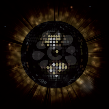 Sparkling Black Disco Ball Background