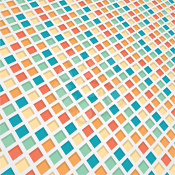 Coloured 3D Mosaic Grid Background