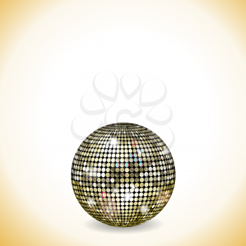 3D Black Disco Ball Background on a White Background