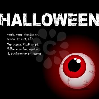 Halloween eyeball vector background with sample text