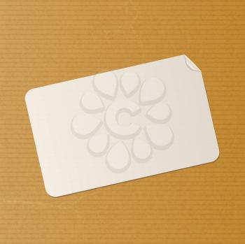 White Label on a Brown Paper Background 