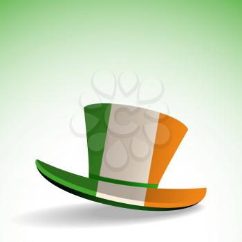 St Patrick's Day Background with Top Hat in Irish Flag Colours
