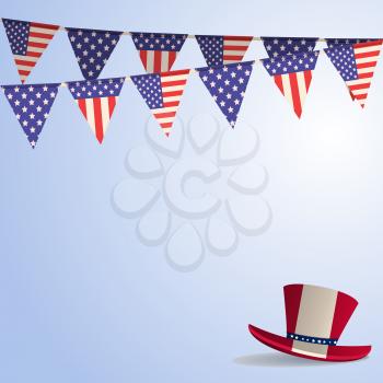 Independence Day Background with Hat Bunting