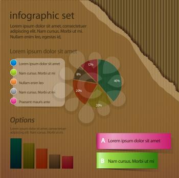 corrugated cardboard infographic background 