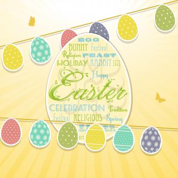 Easter Egg Border Background with Bunting