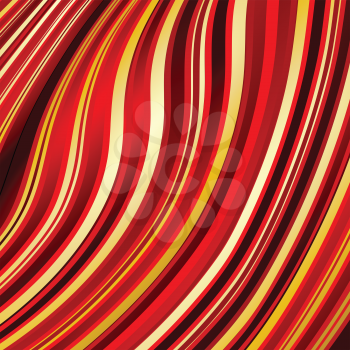 Warped Red Black and Golden Lines 3D Background