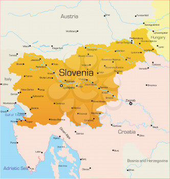 Royalty Free Clipart Image of a Map of Slovenia