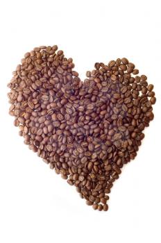 Royalty Free Photo of Coffee Beans Forming a Heart