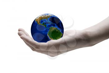 Royalty Free Photo of a Hand Holding the World