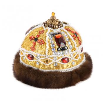 Regal kings fur crown isolated on a white background