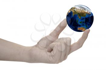 Royalty Free Photo of a Hand Holding the World