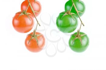Royalty Free Photo of Red and Green Tomatoes 