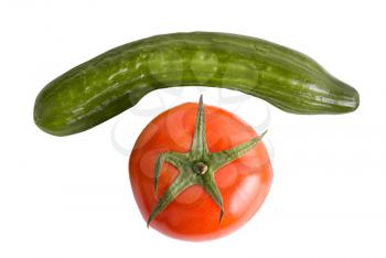 Royalty Free Photo of Tomatoes and Cucumbers