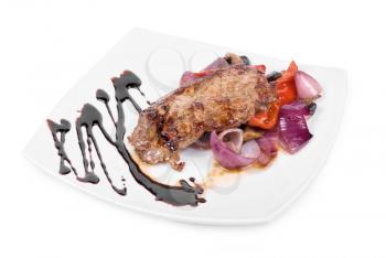 Royalty Free Photo of a Beef Steak and Vegetables
