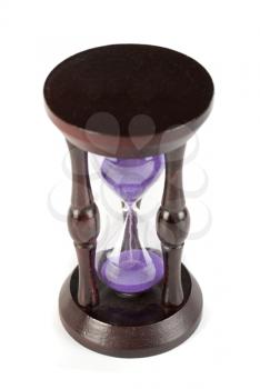 hourglass closeup isolated on a white background