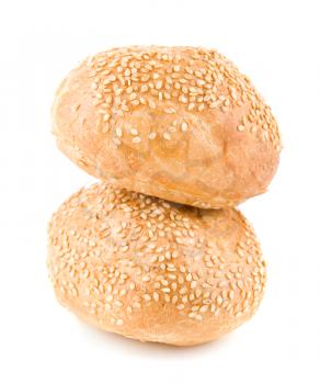sesame buns isolated on white background