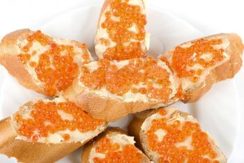 Royalty Free Photo of Caviar Sandwiches 
