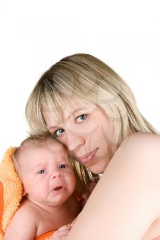 Royalty Free Photo of a Mother Holding Her Son