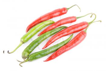 Royalty Free Photo of Red and Green Hot Chili Peppers