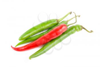 Royalty Free Photo of Red and Green Hot Chili Peppers