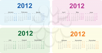Royalty Free Photo of a Set of 2012 Calendars