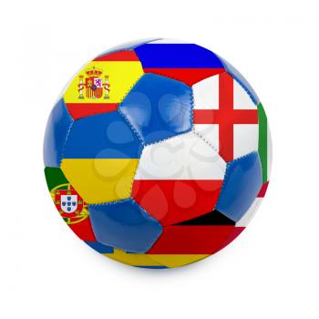 soccer ball with euro 2012 countries flags on a white background