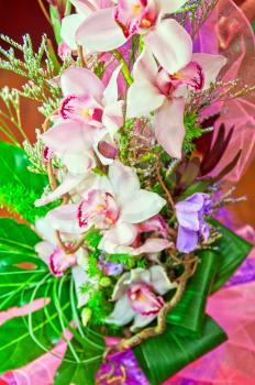 close up of beautiful wedding bouquet