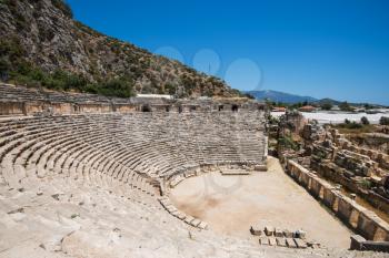 Photo of ancient theatre in Myra ancient city of Antalya in Turkey.