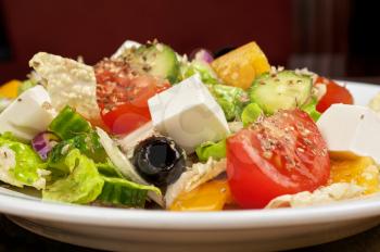 Greek salad (feta cheese, olive and vegetables)