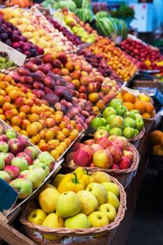 Assortment of fresh fruits at the market