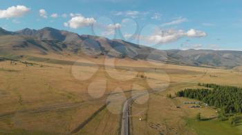 Chuysky trakt road in the Altai mountains. One of the most beautiful road in the world. 4k drone footage.