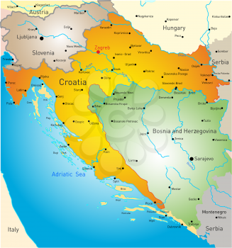 Royalty Free Clipart Image of a Map of Croatia