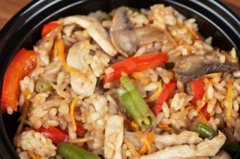 Rice with chicken and vegetable