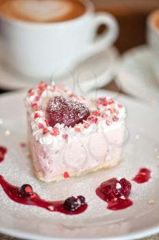 tasty heart-shaped valentine cake