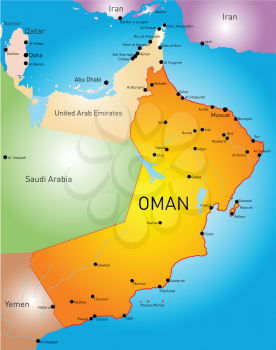 vector color map of Oman country