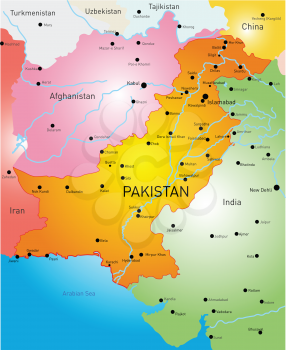 Vector color map of Pakistan country