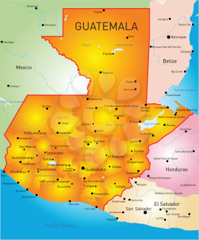 Guatemala country vector color map