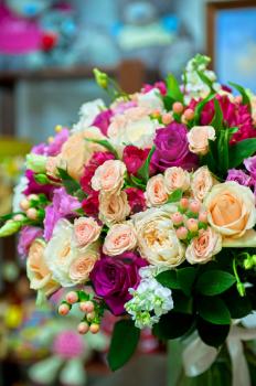 close up of beautiful wedding bouquet