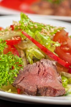 beef with fresh vegetable - tasty salad